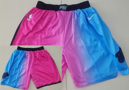 Men's Miami Heat Pink Blue 2021 City Swingman Shorts