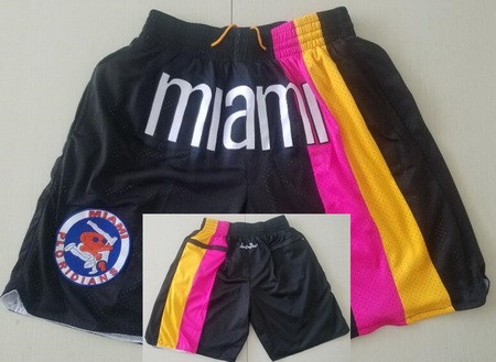 Men's Miami Heat Black Rainbow Just Don Shorts