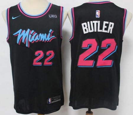 Men's Miami Heat #22 Jimmy Butler Black 2021 City Icon Sponsor Swingman Jersey