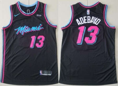 Men's Miami Heat #13 Edrice Adebayo Black City Icon Sponsor Swingman Jersey