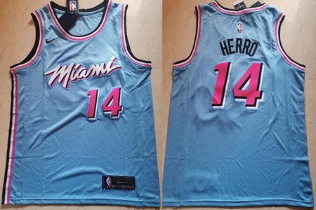 Men's Miami Heat #14 Tyler Herro Light Blue 2019 City Icon Swingman Jersey