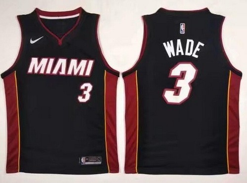 Men's Miami Heat #3 Dwyane Wade Black Icon Swingman Jersey