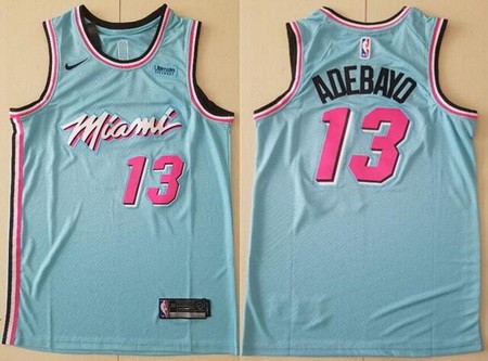Men's Miami Heat #13 Edrice Adebayo Light Blue City Icon Sponsor Swingman Jersey