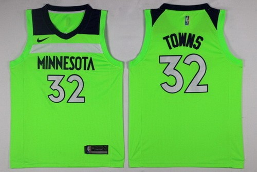Men's Minnesota Timberwolves #32 Karl Anthony Towns Green Icon Nike Swingman Jersey