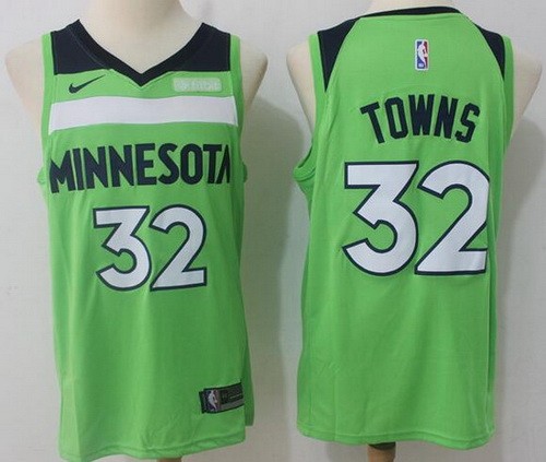 Men's Minnesota Timberwolves #32 Karl Anthony Towns Green Icon Sponsor Nike Swingman Jersey