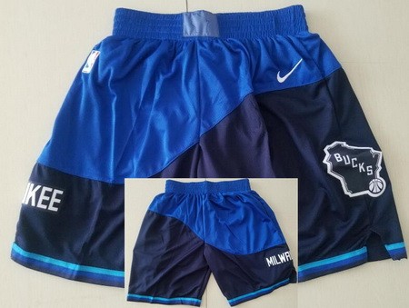 Men's Milwaukee Bucks Blue 2021 City Swingman Shorts