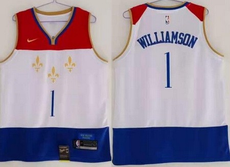 Men's New Orleans Pelicans #1 Zion Williamson White 2021 City Icon Swingman Jersey