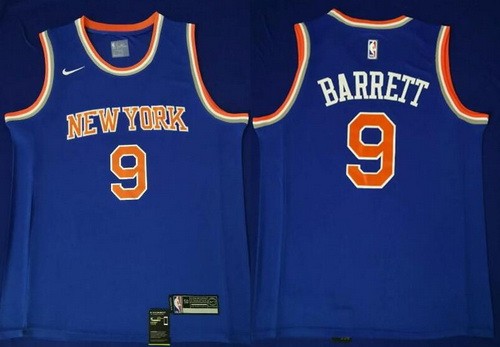 Men's New York Knicks #9 RJ Barrett Blue Icon Swingman Jersey