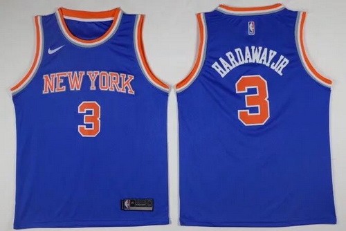Men's New York Knicks #3 Tim Hardaway Jr Blue Icon Nike Swingman Jersey