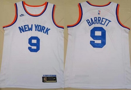 Men's New York Knicks #9 RJ Barrett White Classic Icon Swingman Jersey