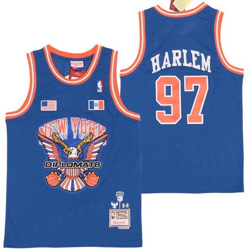 Men's New York Knicks #97 Harlem Diplomats Blue Remix Big Season X Hollywood Classic Swingman Jersey