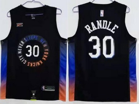 Men's New York Knicks #30 Julius Randle Black 2021 City Icon Swingman Jersey