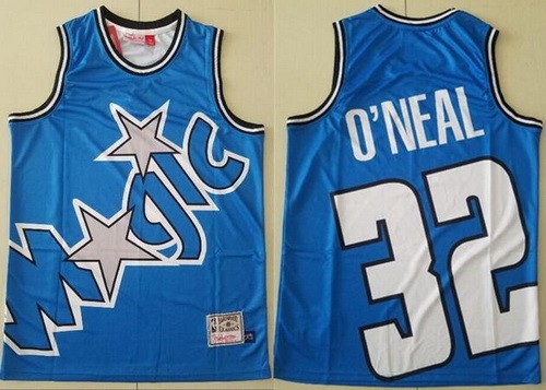 Men's Orlando Magic #32 Shaquille O'Neal Blue Hollywood Classic Printed Jersey