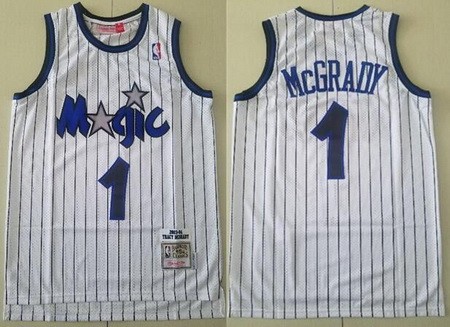 Men's Orlando Magic #1 Tracy McGrady White 2003 Throwback Swingman Jersey