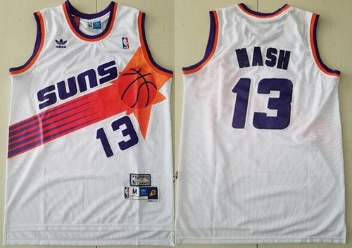 Men's Phoenix Suns #13 Steve Nash White Throwback Swingman Jersey