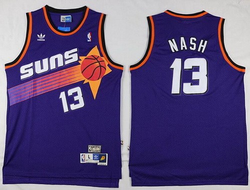 Men's Phoenix Suns #13 Steve Nash Purple Throwback Swingman Jersey