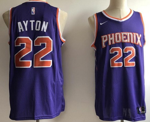 Men's Phoenix Suns #22 Deandre Ayton Purple Icon Swingman Jersey