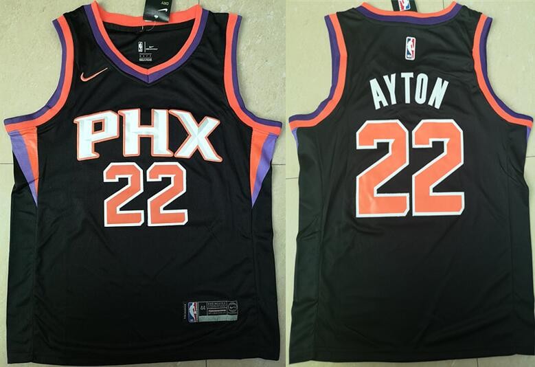 Men's Phoenix Suns #22 Deandre Ayton Black Icon Swingman Jersey