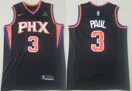 Men's Phoenix Suns #3 Chris Paul Black Icon Sponsor Swingman Jersey