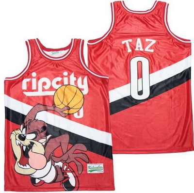 Men's Portland Trail Blazers #0 TAZ Ripcity Red Basketball Jersey