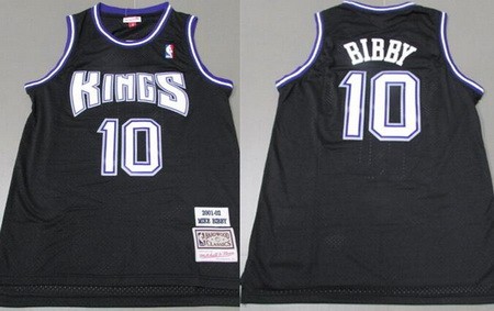 Men's Sacramento Kings #10 Mike Bibby Black 2001 Throwback Swingman Jersey