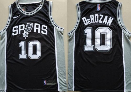 Men's San Antonio Spurs #10 DeMar DeRozan Black Icon Swingman Jersey