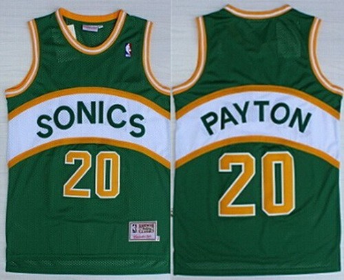 Men's Seattle Sonics #20 Gary Payton Green Throwback Swingman Jersey