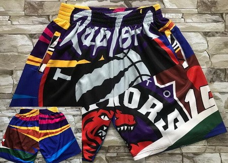Men's Toronto Raptors Colorful Laser Printing Shorts