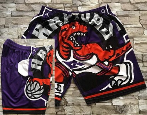 Men's Toronto Raptors Purple Pockets Printed Shorts