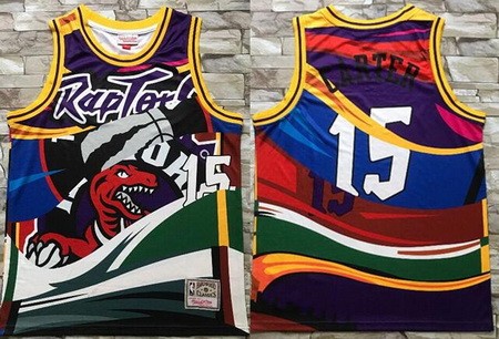 Men's Toronto Raptors #15 Vince Carter Colorful Laser Printing Jersey