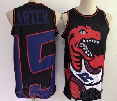Men's Toronto Raptors #15 Vince Carter Black Laser Printing Jersey