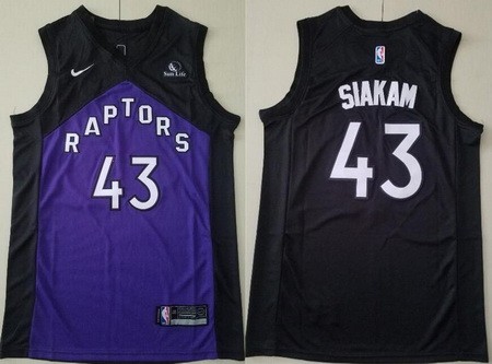 Men's Toronto Raptors #43 Pascal Siakam Black Purple 2021 Earned Icon Sponsor Swingman Jersey