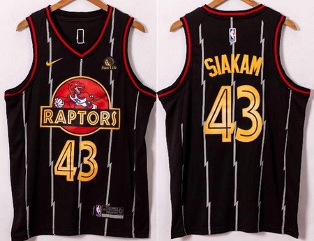 Men's Toronto Raptors #43 Pascal Siakam Black Gold 2021 Icon Sponsor Swingman Jersey