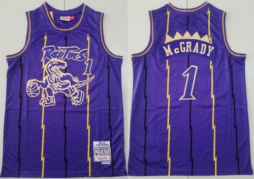 Men's Toronto Raptors #1 Tracy McGrady Purple 1998 Hardwood Classics Swingman Jersey