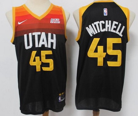 Men's Utah Jazz #45 Donovan Mitchell Black 2021 City Icon Sponsor Swingman Jersey