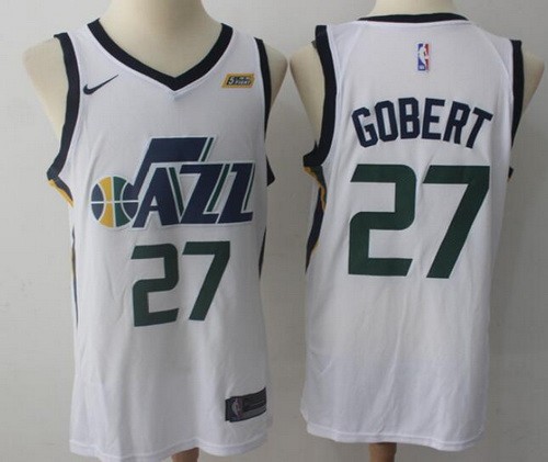 Men's Utah Jazz #27 Rudy Gobert White Icon Sponsor Nike Swingman Jersey