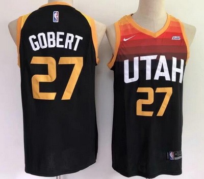 Men's Utah Jazz #27 Rudy Gobert Black 2021 City Icon Sponsor Swingman Jersey