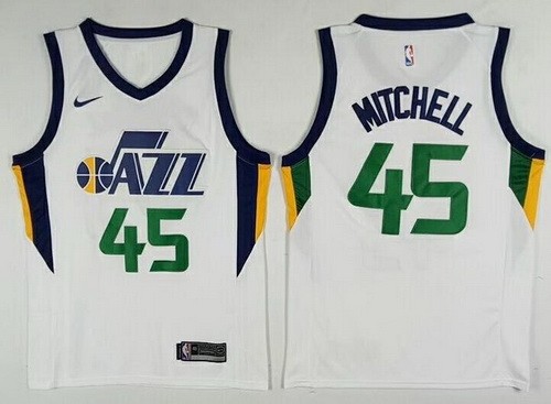 Men's Utah Jazz #45 Donovan Mitchell White Icon Swingman Jersey