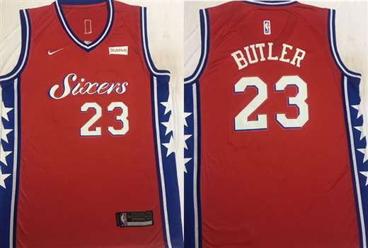 Men's Philadelphia 76ers #23 Jimmy Butler Red Nike Swingman Jersey