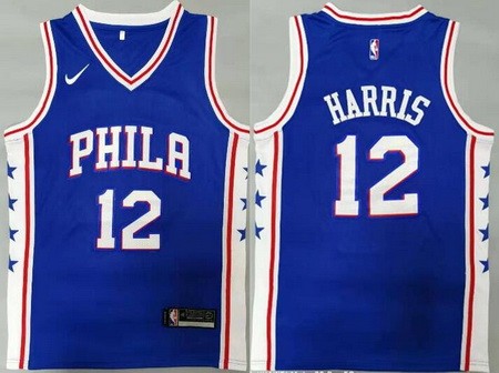 Men's Philadelphia 76ers #12 Tobias Harris Blue Icon Swingman Jersey