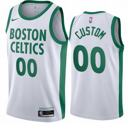 Boston Celtics Customized White 2021 City Stitched Swingman Jersey