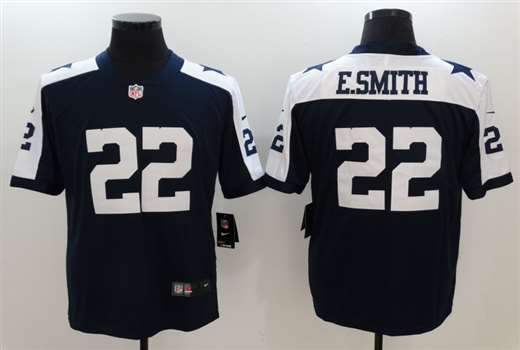 Men's Dallas Cowboys #22 Emmitt Smith Limited Navy Thanksgiving Vapor Untouchable Jersey