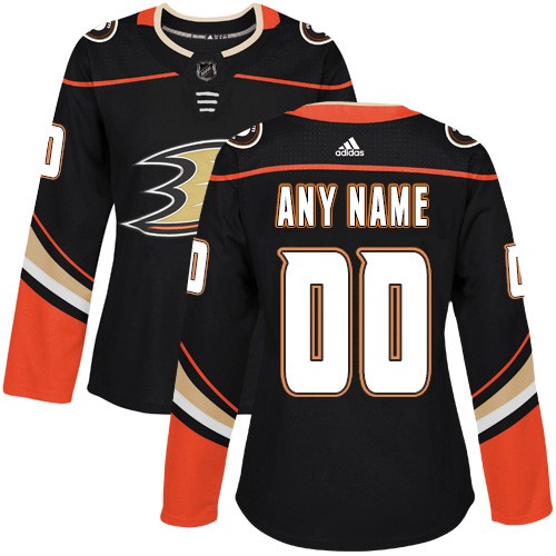 Women's Anaheim Ducks Customized Black Authentic Jersey