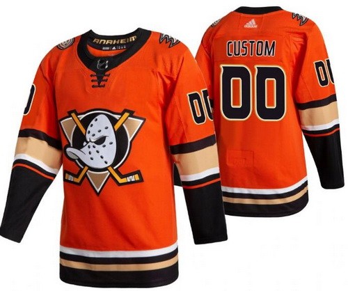 Men's Anaheim Ducks Customized Orange Alternate Authentic Jersey