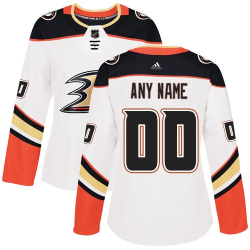 Women's Anaheim Ducks Customized White Authentic Jersey