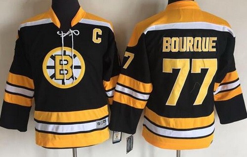 Youth Boston Bruins #77 Ray Bourque Black Throwback Jersey