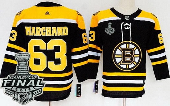 Youth Boston Bruins #63 Brad Marchand Black 2019 Stanley Cup Finals Jersey