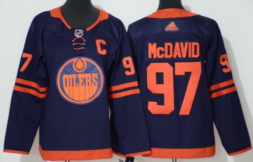 Youth Edmonton Oilers #97 Connor McDavid Navy 50th Anniversary Authentic Jersey
