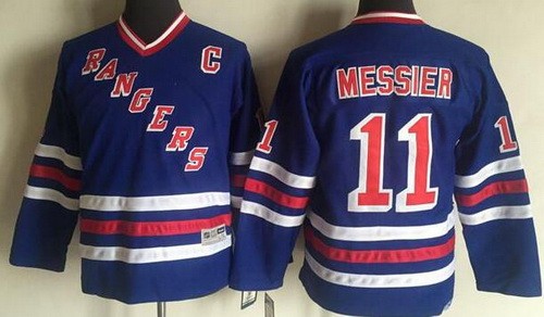 Youth New York Rangers #11 Mark Messier Blue Throwback Jersey