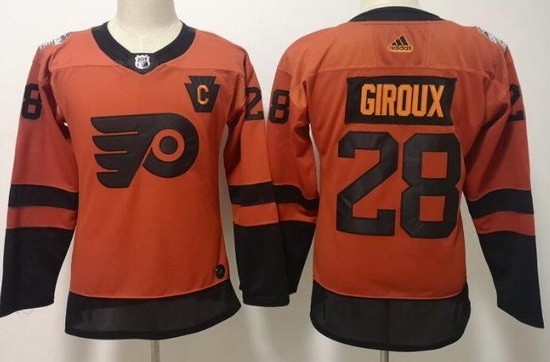 Youth Philadelphia Flyers #28 Claude Giroux Orange 2019 Stadium Series Jersey